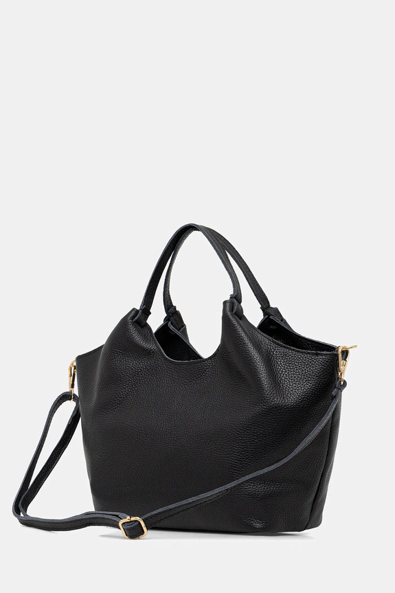 Akcesoria Answear.LAB torebka shopper damska skórzana 1239.hak czarny