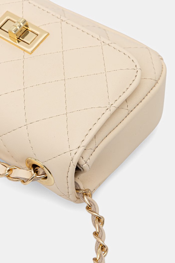 Answear.LAB torebka crossbody damska skórzana beżowy 0067.hak