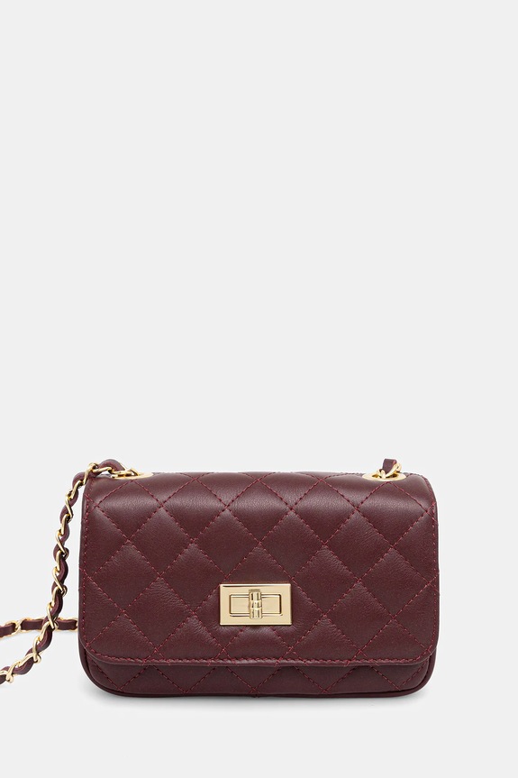 Answear.LAB torebka crossbody damska skórzana skóra licowa bordowy 0067.hak