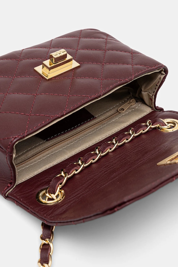 Answear.LAB torebka crossbody damska skórzana 0067.hak bordowy