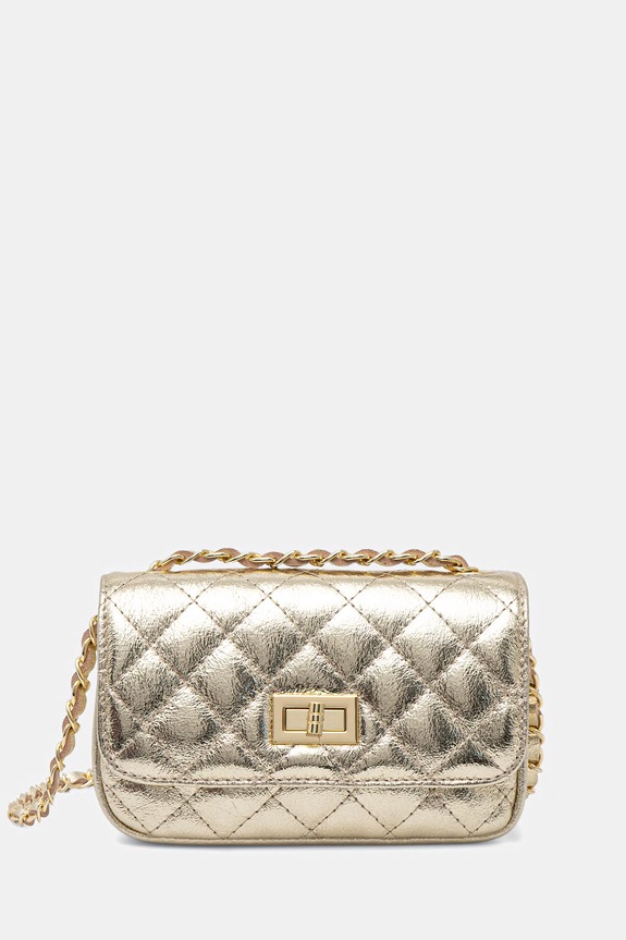 Answear.LAB crossbody kabelka dámska kožená zlatá 0067.hak