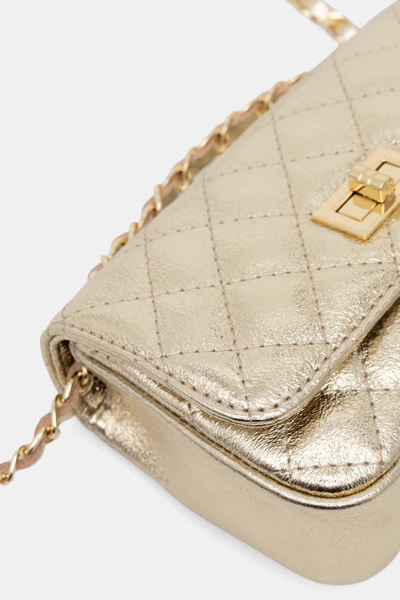 Answear.LAB crossbody kabelka dámska kožená zlatá 0067.hak