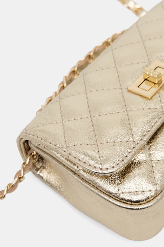 Answear.LAB crossbody kabelka dámska kožená zlatá 0067.hak