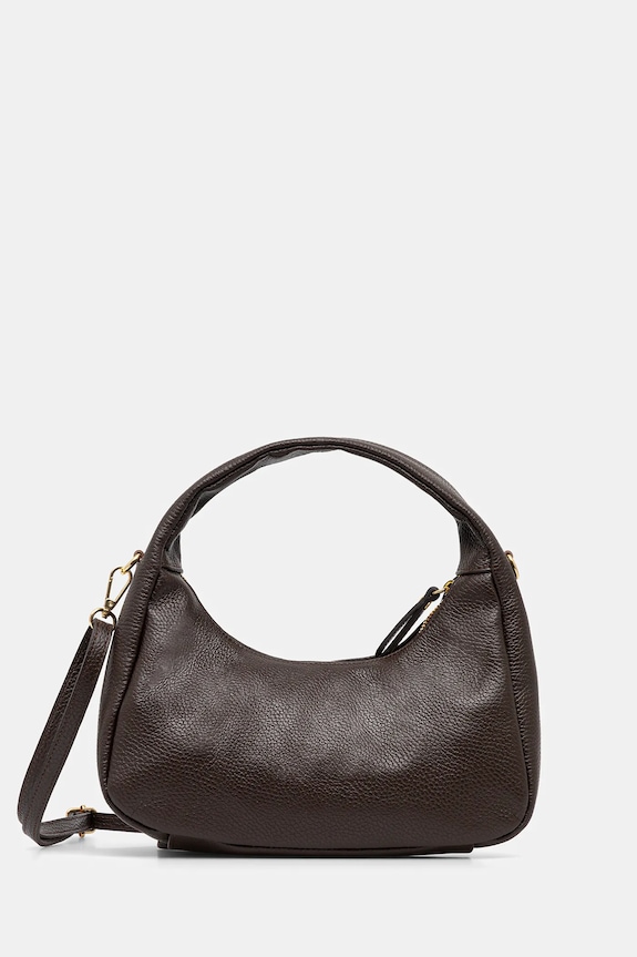 Δερμάτινη τσάντα Answear.LAB λείο δέρμα καφέ 251016-1.hak