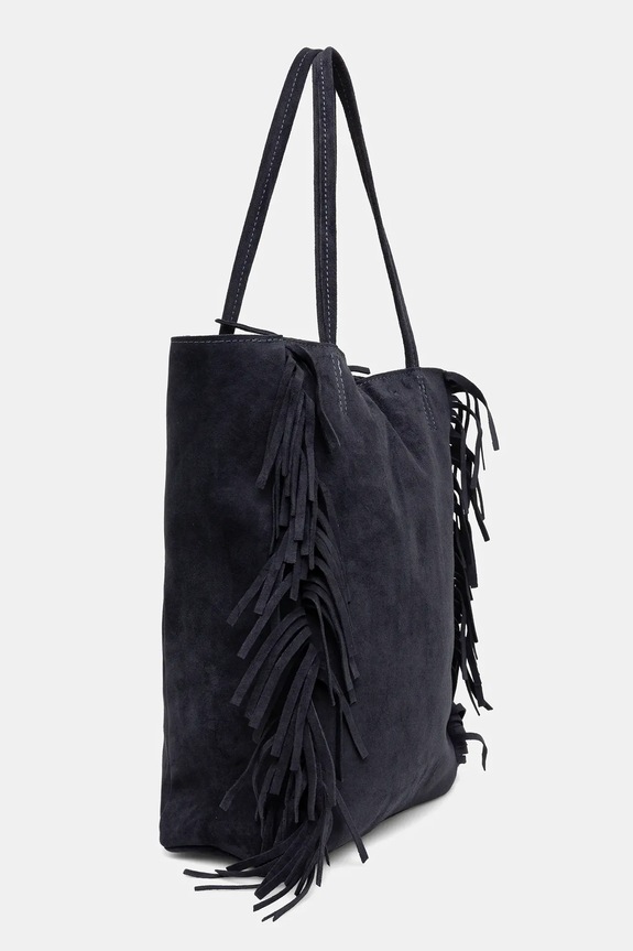 Torba od brušene kože Answear.LAB 915.hak mornarsko plava WS26