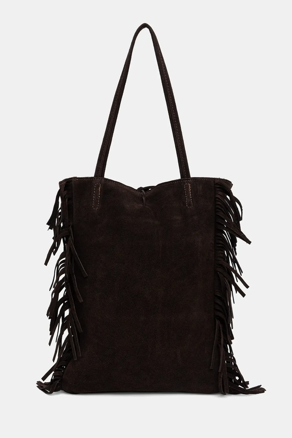 Torba od brušene kože Answear.LAB bez uzorka smeđa 915.hak