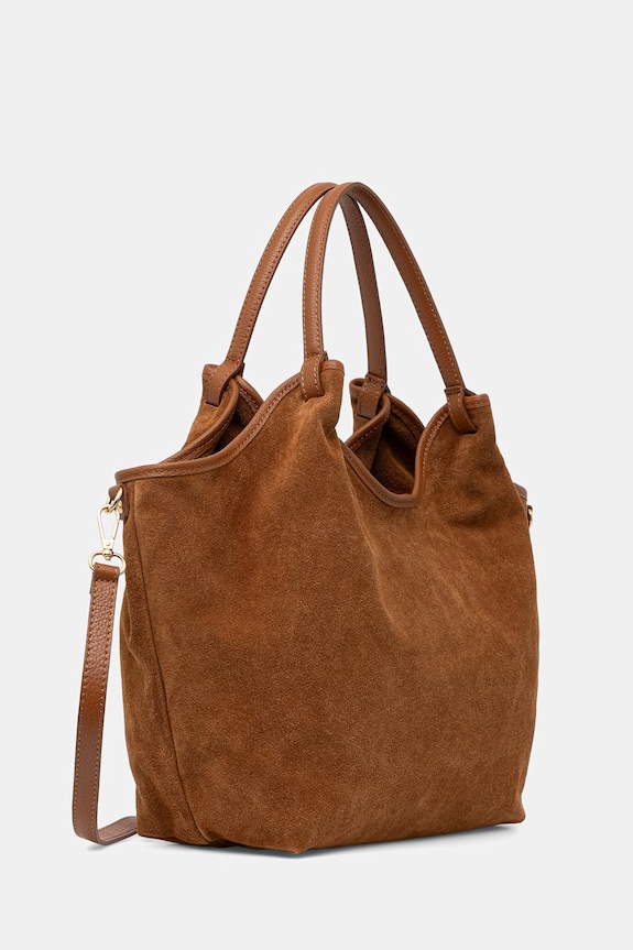 Answear.LAB torebka shopper damska zamszowa MBP075SG3.iak brązowy WA00