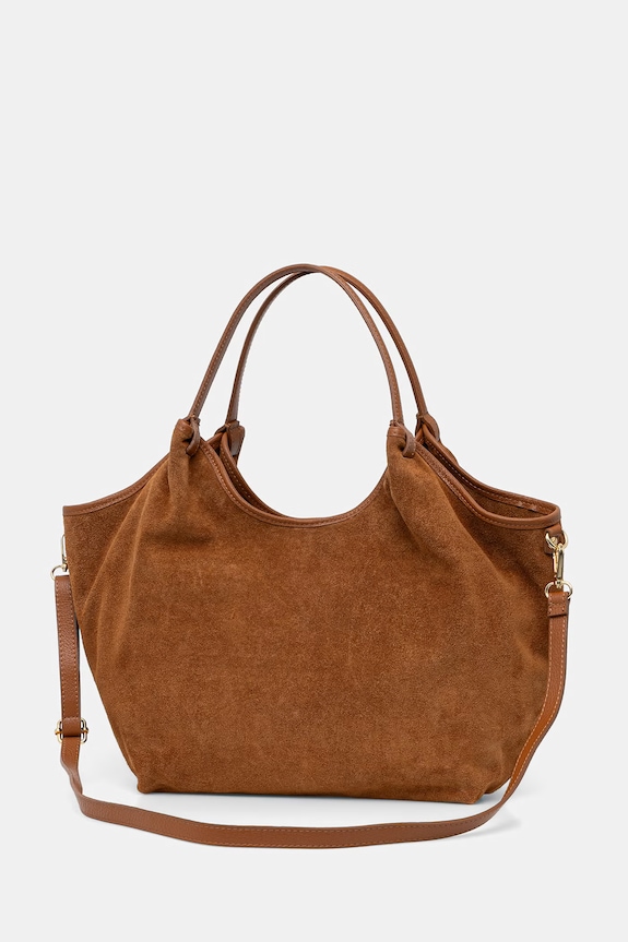 Akcesoria Answear.LAB torebka shopper damska zamszowa MBP075SG3.iak brązowy