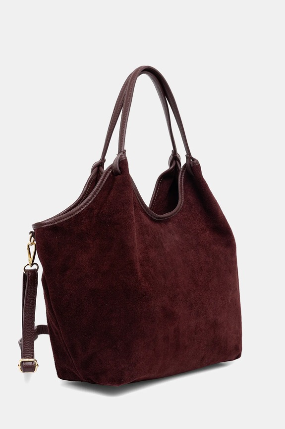 Doplňky Answear.LAB nákupní taška dámská semišová MBP075SG3.iak burgundské