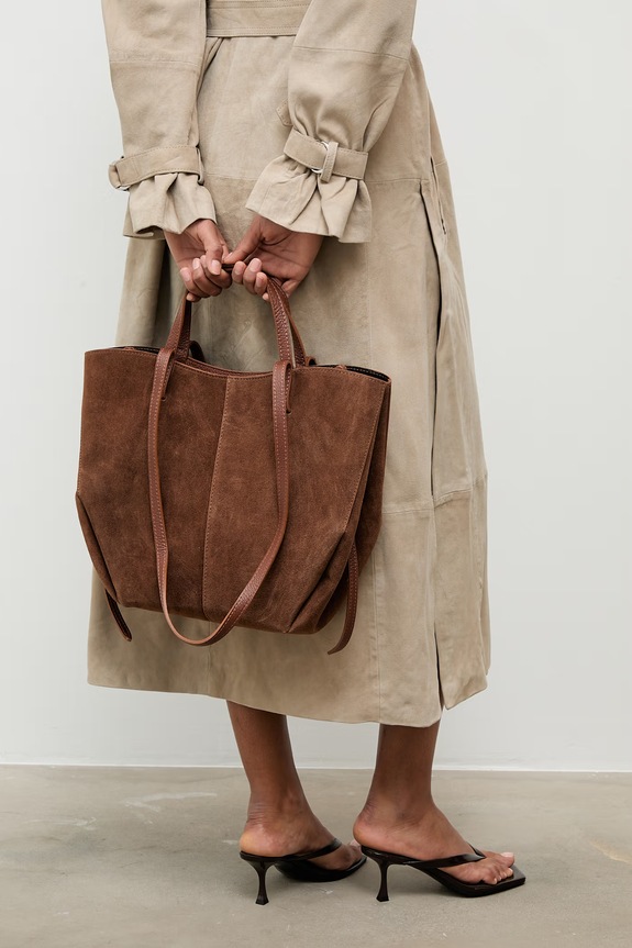 Answear.LAB torebka shopper damska skórzana brązowy C00003-G.ISR