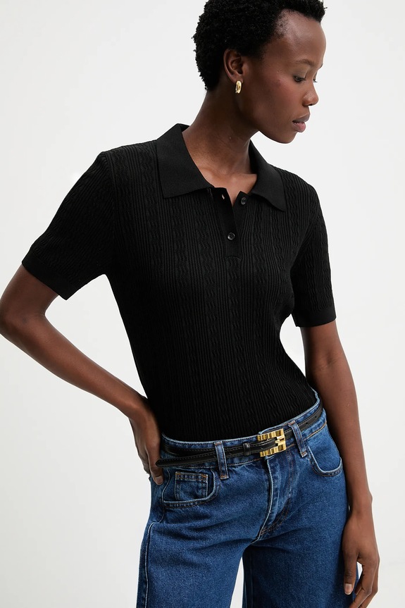 Answear.LAB tricou negru 10731.tos