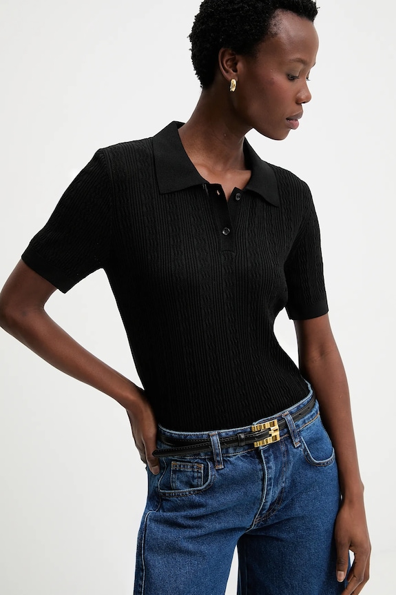 Answear.LAB tricou negru 10731.tos