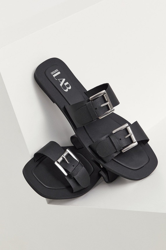 Answear Lab klapki skórzane WS21.KLD01L czarny WS21