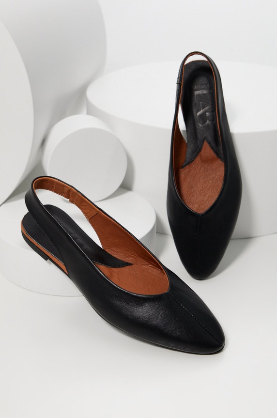 Answear Lab baleriny skórzane odkryta pięta czarny 628.231.101.2.DB