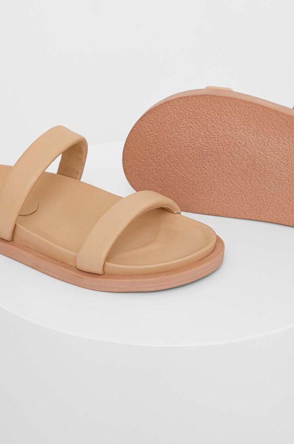 Answear Lab klapki skórzane beżowy 2020.114