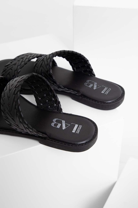 Scarpe Answear.LAB ciabatte slide in pelle SC6699.DB nero