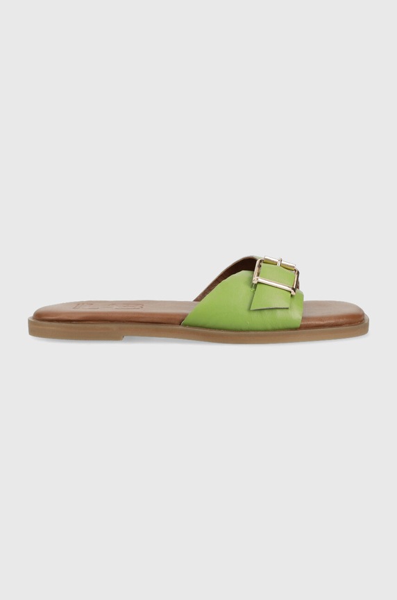 Answear.LAB ciabatte slide in pelle pelle fiore verde AL3778.1.AT