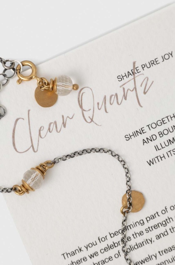 Answear.LAB ezüst nyaklánc hegyikristállyal WS24.AKD006 ezüst WS24