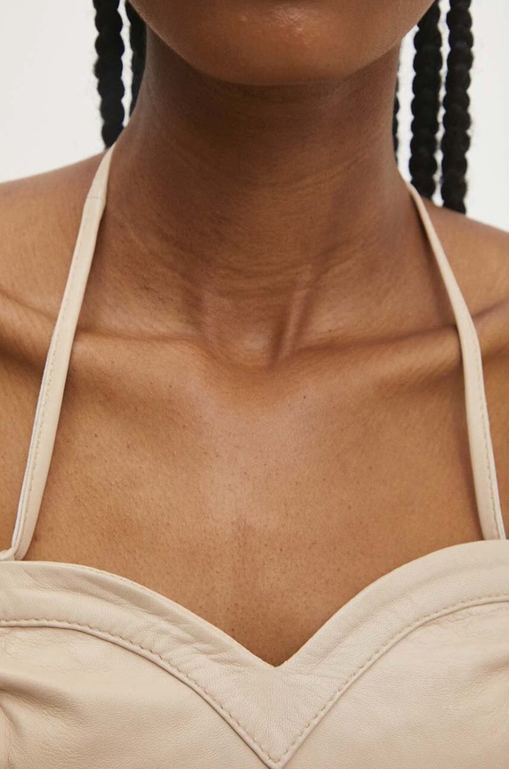 Answear.LAB top skórzany WS24.BDD001 beżowy