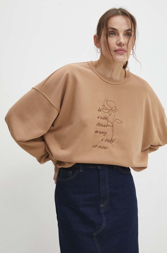 Answear.LAB bluza aplikacja beżowy WS24.BLD910