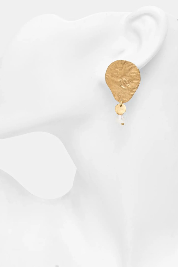 Answear Lab orecchini fatti a mano, placcati in oro, con perla coltivata oro WS25.AKD001