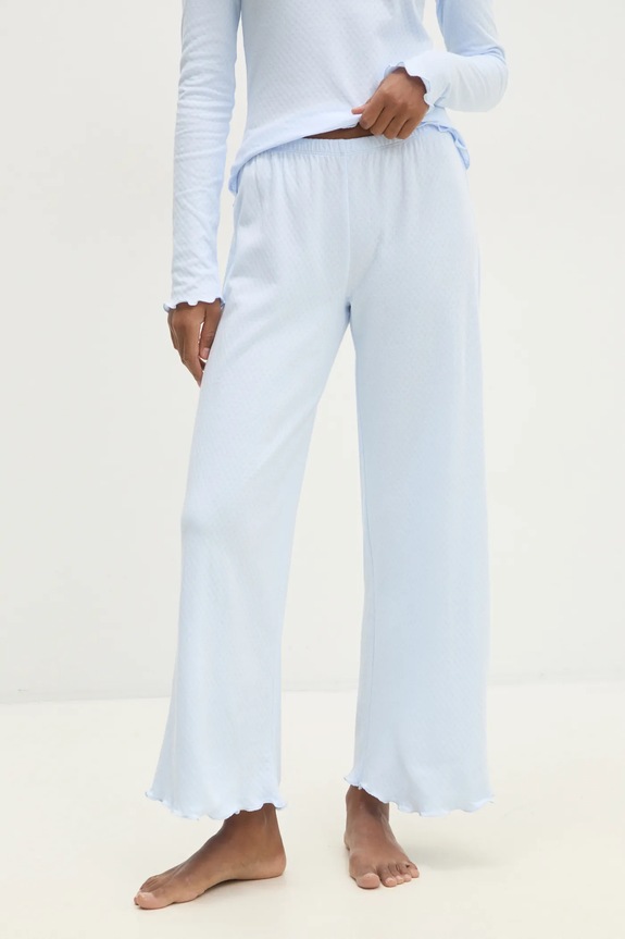 Pamučna pidžama Answear.LAB plava WS25.BID003