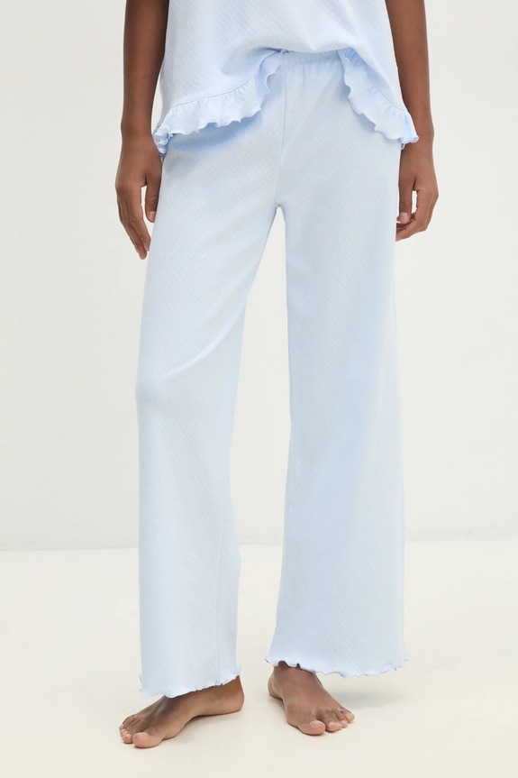 Pamučna pidžama Answear.LAB plava WS25.BID005