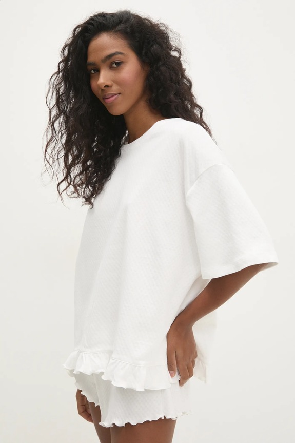 Answear Lab pijamale de bumbac bumbac bej WS25.BID006