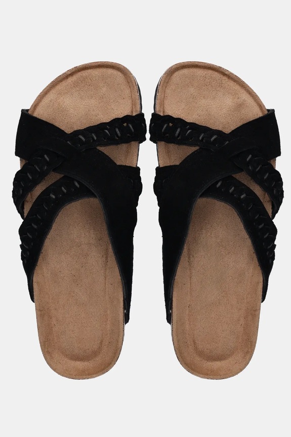 Answear.LAB klapki zamszowe czarny TXL.2404152