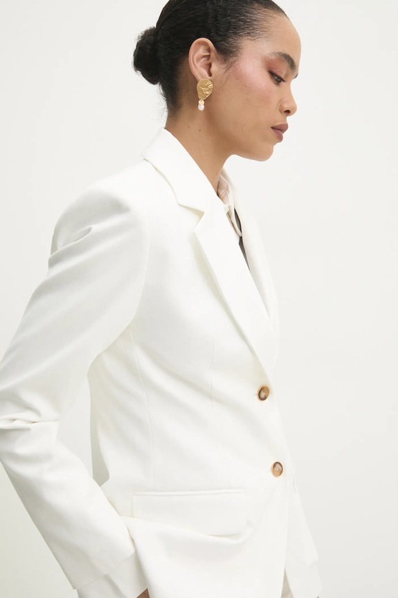 Wrap-around σακάκι με μέση Answear.LAB ύφασμα λευκό WS25.KZD006