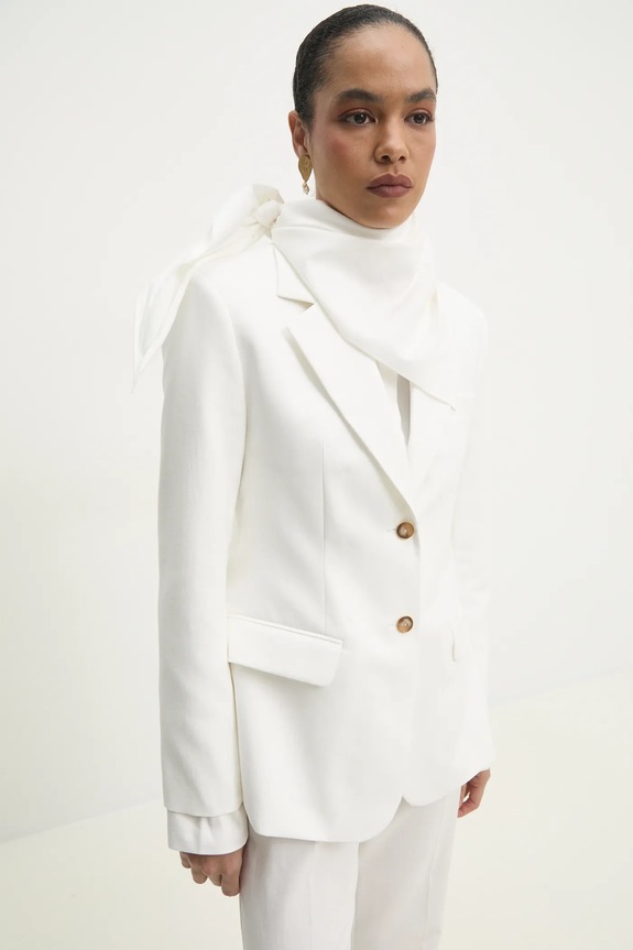 Wrap-around σακάκι με μέση Answear.LAB λευκό WS25.KZD006