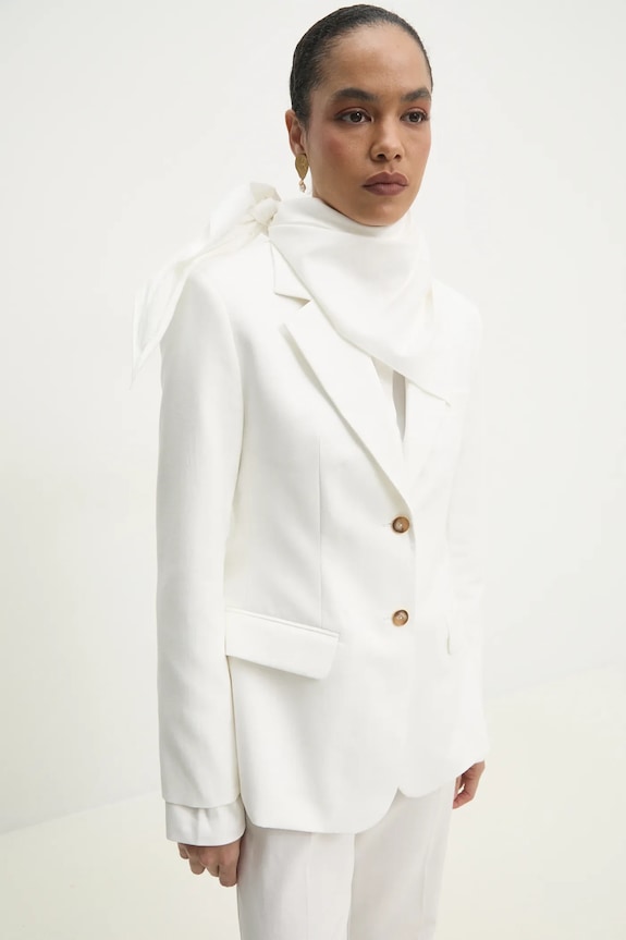 Wrap-around σακάκι με μέση Answear.LAB λευκό WS25.KZD006