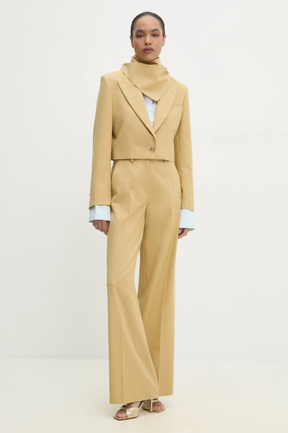 Sako crop kroja s maramom Answear.LAB bez uzorka zlatna WS25.KZD008