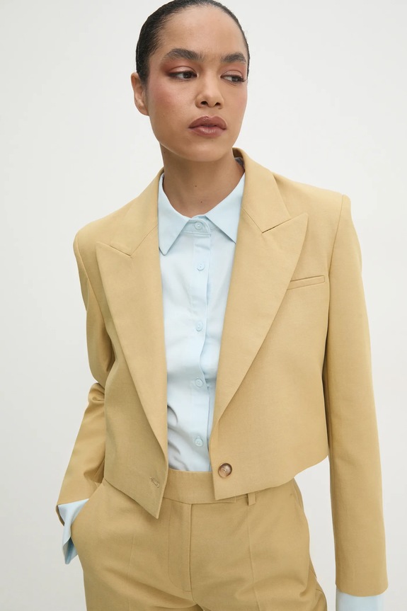 Sako crop kroja s maramom Answear.LAB WS25.KZD008 zlatna WS25