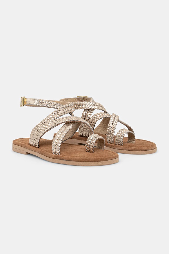 Answear.LAB sandali in pelle pelle scamosciata oro SC4333