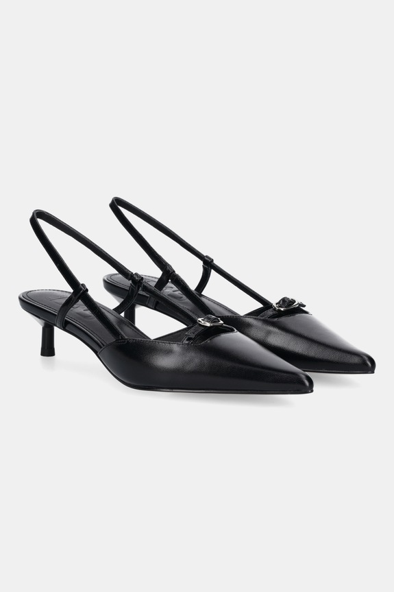 Answear.LAB tacchi in pelle pelle fiore nero LT765.96.1