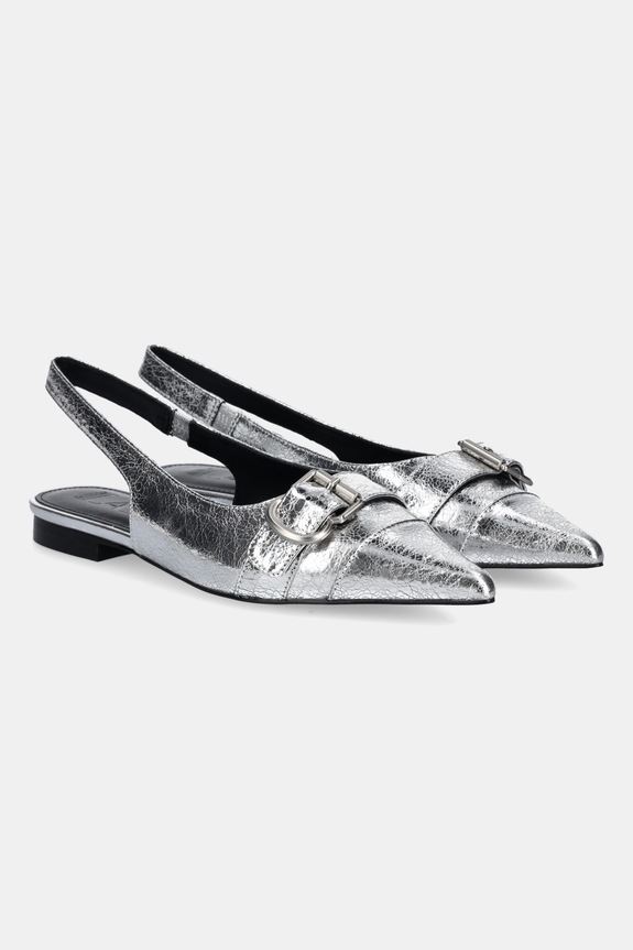Answear.LAB ballerine in pelle slingback argento LT593.911.2