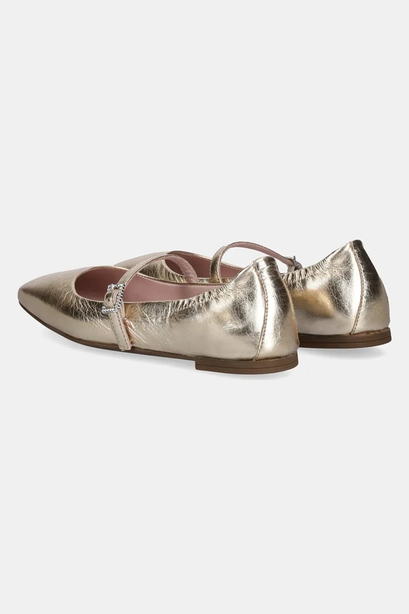 Answear Lab balerini de piele aur 3387