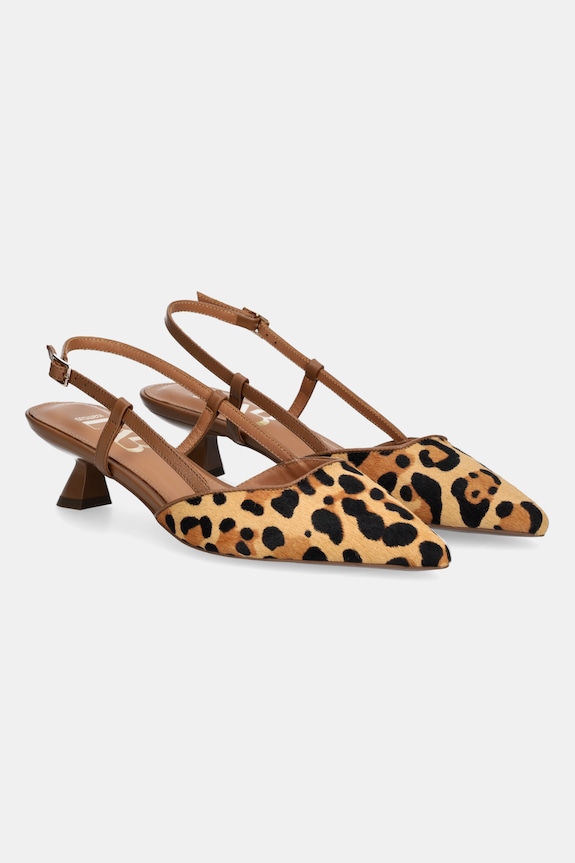 Answear Lab stilettos de piele kitten maro leopardo.HWK