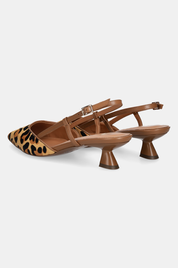Încălțăminte Answear Lab stilettos de piele leopardo.HWK maro