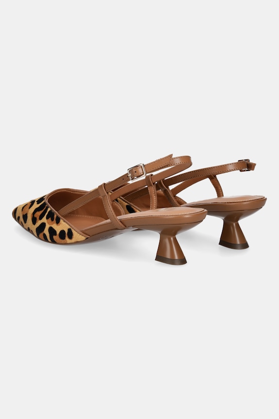 Încălțăminte Answear Lab stilettos de piele leopardo.HWK maro