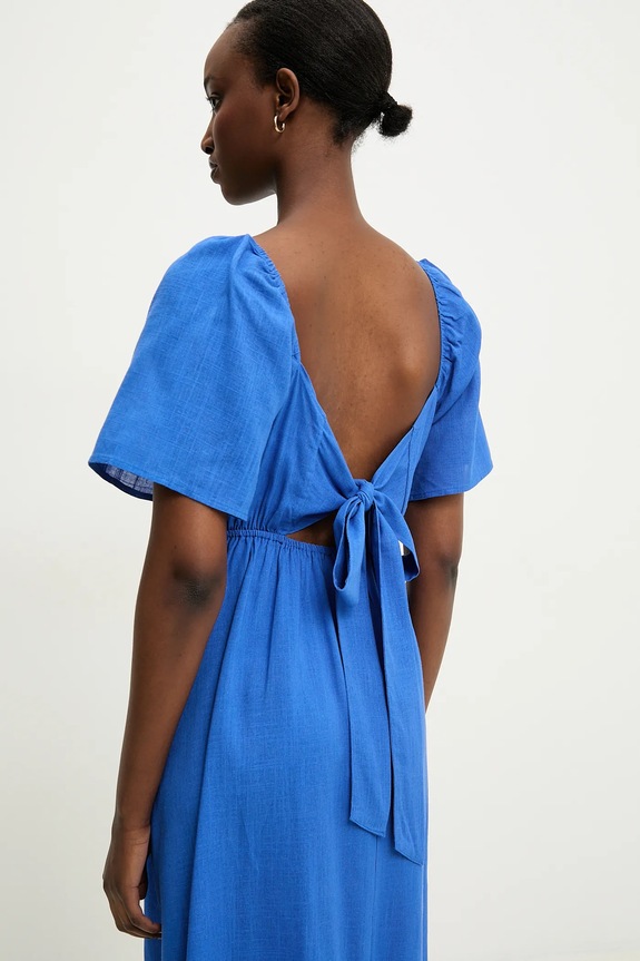 Answear Lab rochie din in bleumarin 8868.n.flk