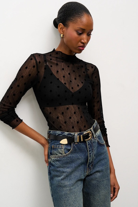 Answear.LAB bluza model fin negru 15367-6.fak