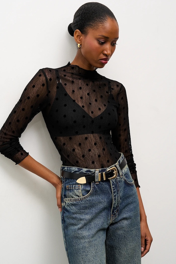 Answear.LAB bluza model fin negru 15367-6.fak