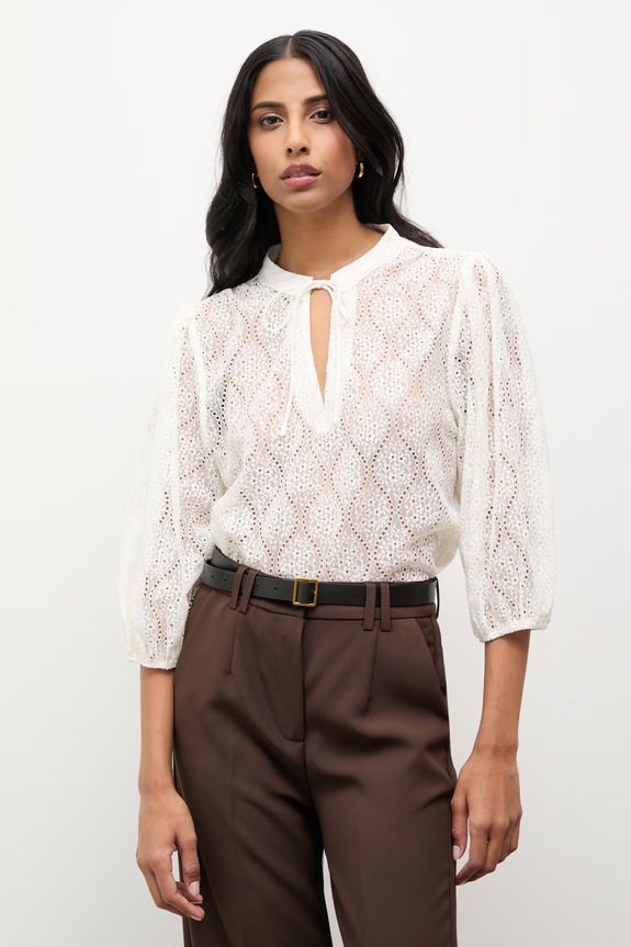 Answear.LAB bluza legat alb 670388.hak