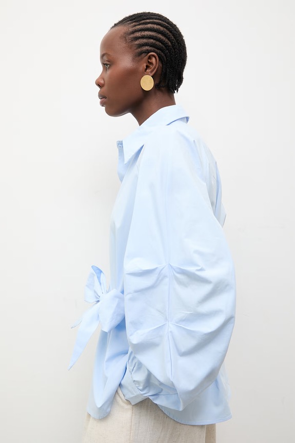 Answear.LAB Πουκάμισο γυναικείο βαμβακερό μπλε WC