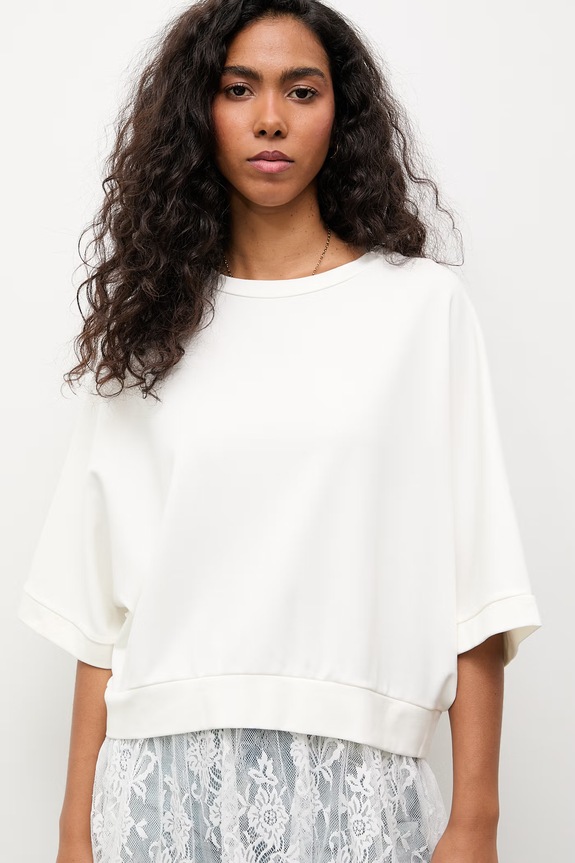 Answear.LAB bluza oversize damska z wiskozą biały BLS121.iak