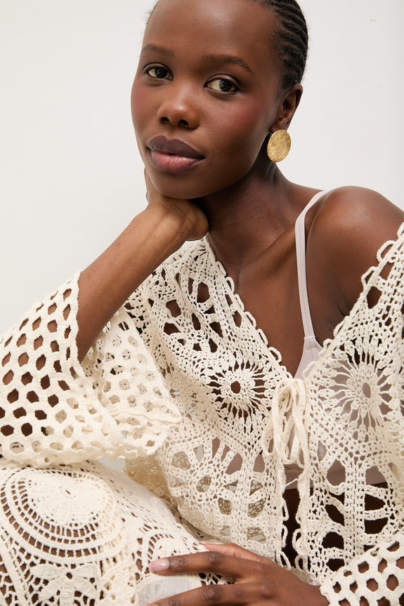 Βαμβακερή μπλούζα Answear.LAB LU5581.fak μπεζ