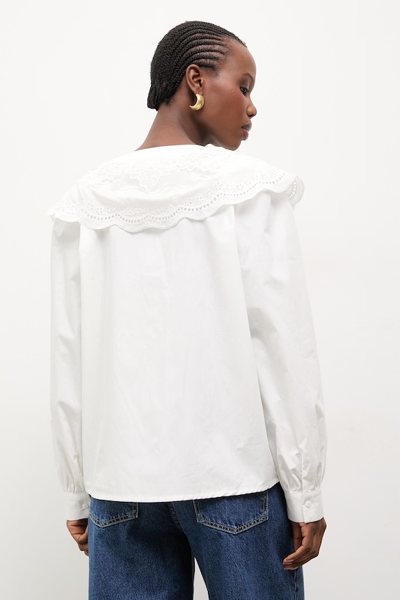 Oblačila Bombažna srajca Answear.LAB LU9905.fak bela