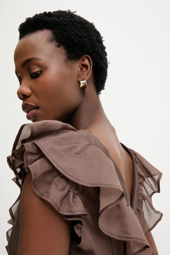 Μπλουζάκι Answear.LAB WS26-BKD019 καφέ